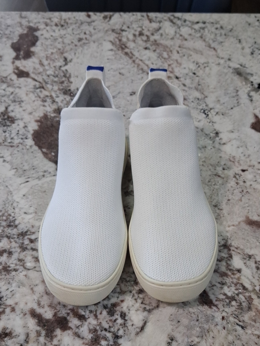 Rothy's White Knit Slip-On Sneakers